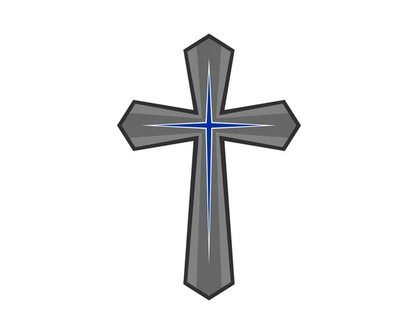 Christian Croix Symbole Vectoriel Logo — Image vectorielle