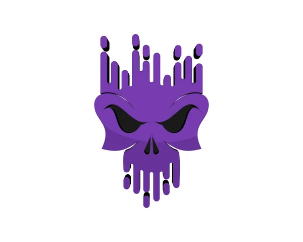 Cabeza Cráneo Abstracta Con Colores Púrpura — Vector de stock