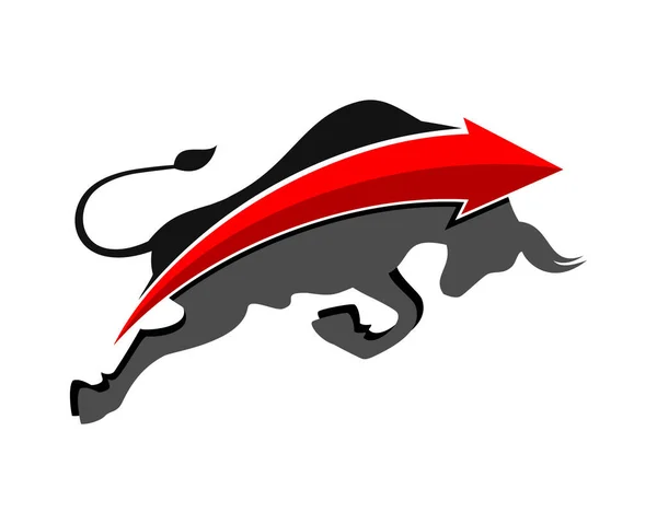 Jumping Bull Red Arrow — Stock Vector