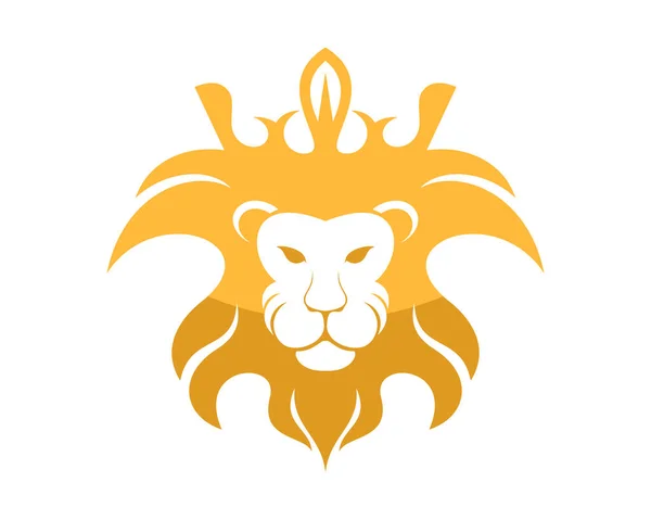 Gele Leeuwenkop Kroon — Stockvector