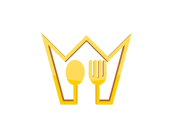 Food Crown Spoon Fork — Stock Vector