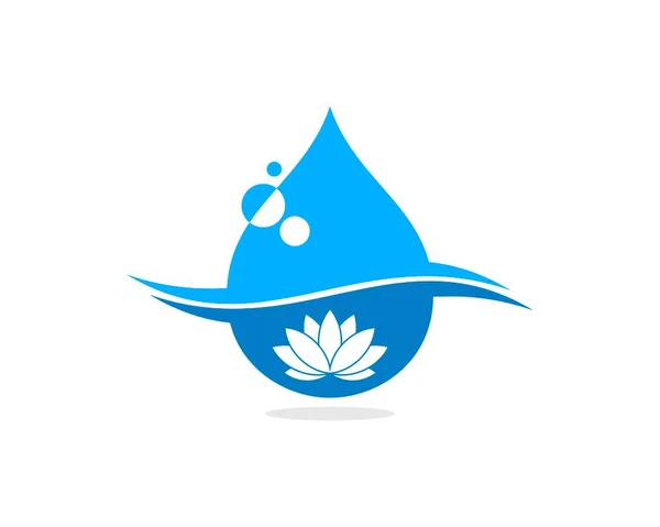 Vattenfall Med Våg Och Lotus Inuti — Stock vektor