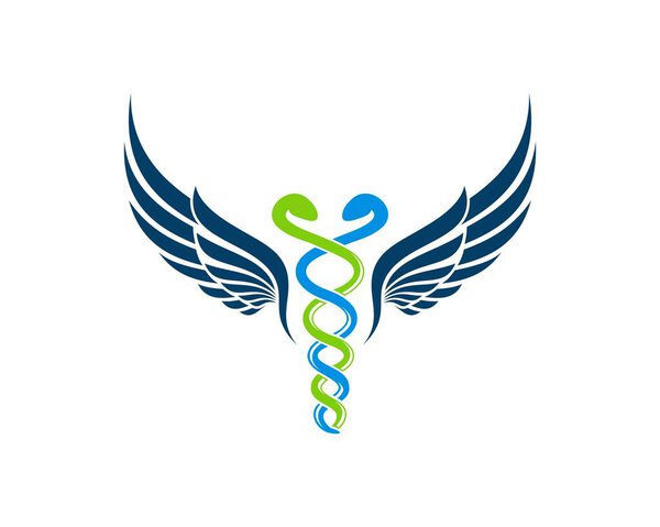 Simple caduceus and wings