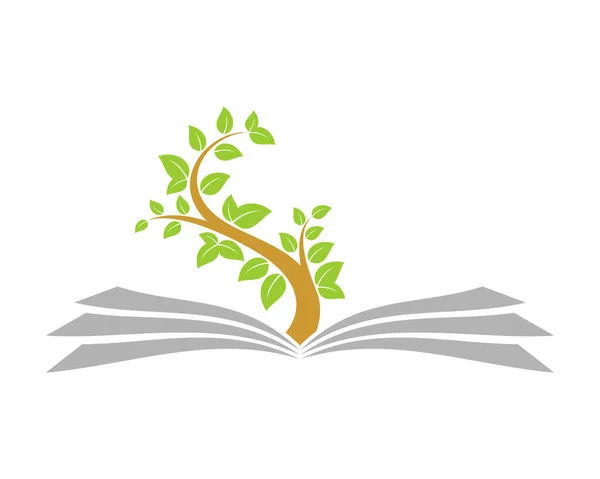 Edukacja Przyroda Książki Sadzenie Drzewa — Wektor stockowy
