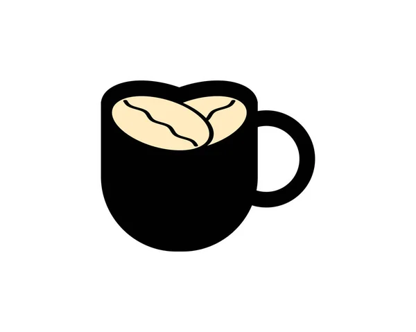 Koffiecup Met Koffiebonen Liefde — Stockvector