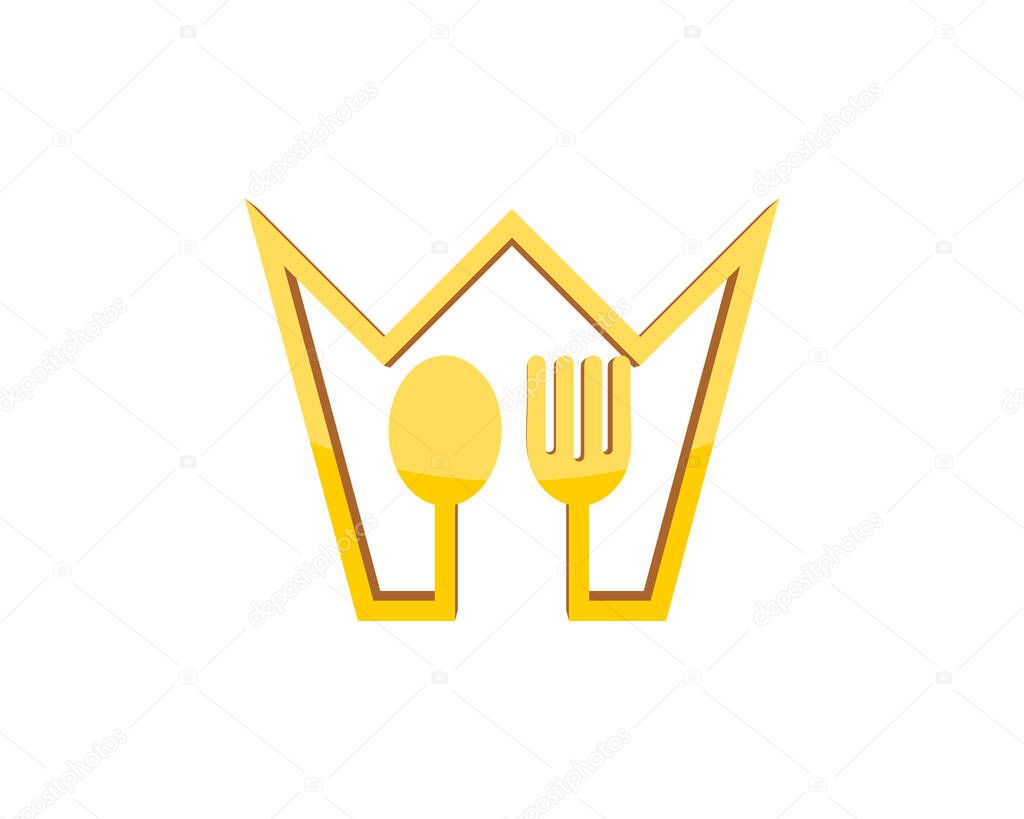 Food crown with spoon and fork inside