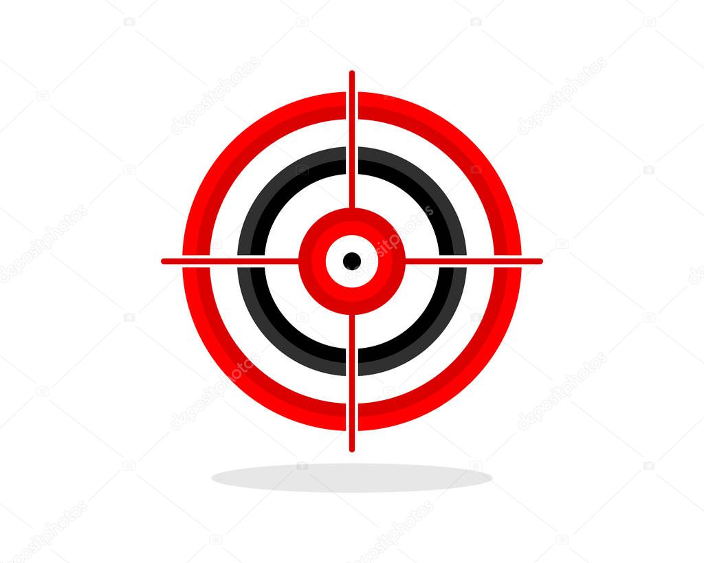 Black and red bulls eye target