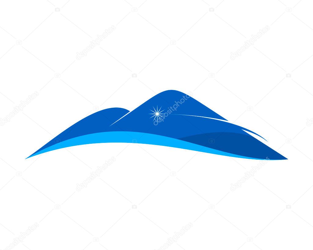 Simple blue mountain silhouette