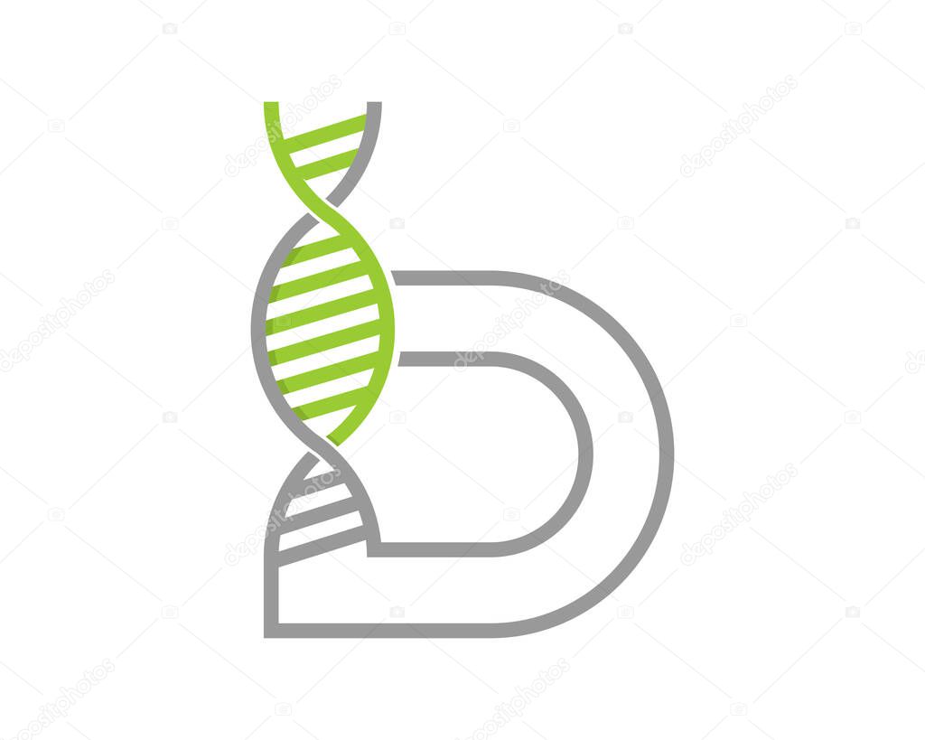B letter with healthy DNA helix