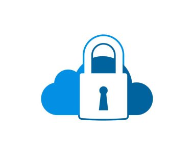 İçinde asma kilit ve anahtar deliği olan basit bulut