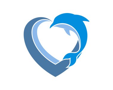 Aşk dolu dalgalarda zıplayan yunuslar.