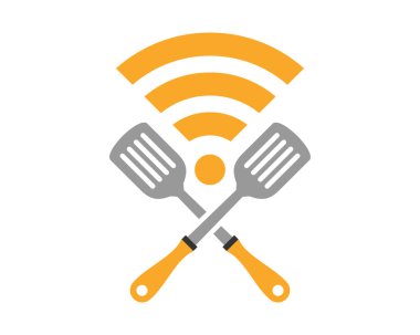 Ağ bağlantısı sembolü ile çapraz spatula