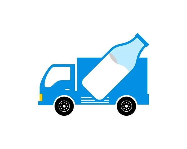 Lieferwagen Mit Milchflasche — Stockvektor