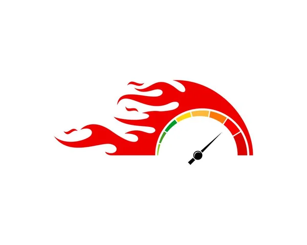 Vuurvlammen Met Snelheidsmeter Binnen — Stockvector