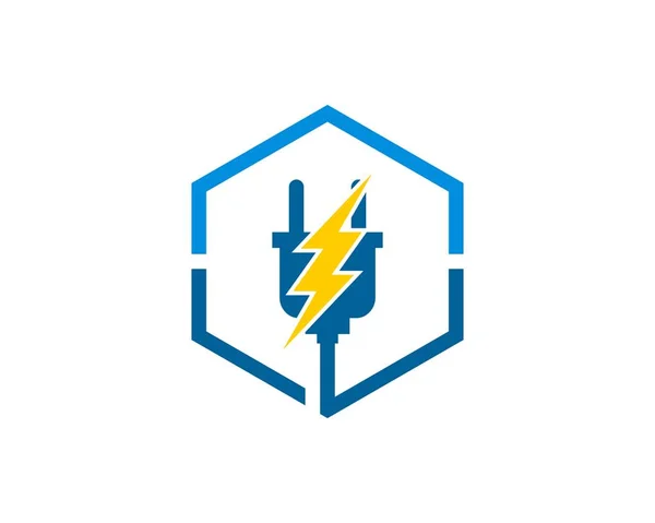 Hexagonal Shape Plug Lightning — Stock Vector