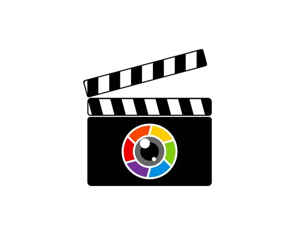 Film Media Rainbow Lens Camera — Stock Vector