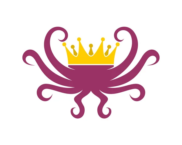 Koning Kroon Met Octopus Tentakel — Stockvector