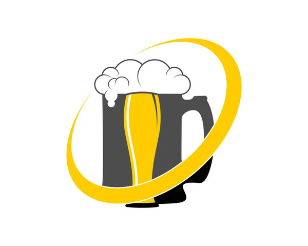 Pivo Skleněným Logem — Stockový vektor