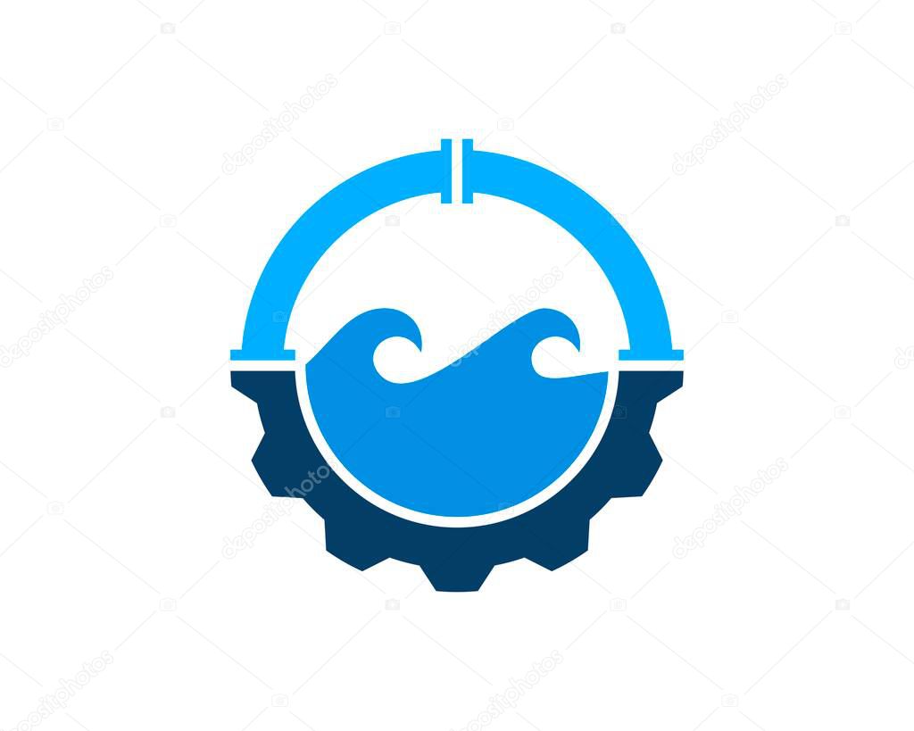 Gear with water pipe and wave inside