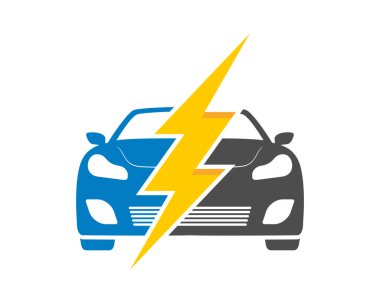 Ortasında elektrik sembolü olan araba enerjisi.