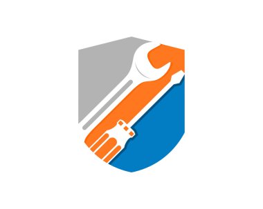 Kalkan logosu içinde anahtar ve tornavida onarımı