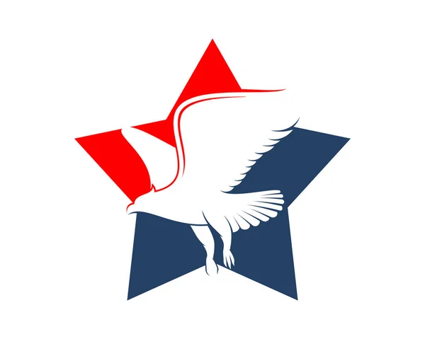 Águila Voladora Dentro Estrella — Vector de stock