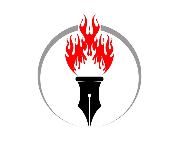 Kalem meşalesi alev logosu