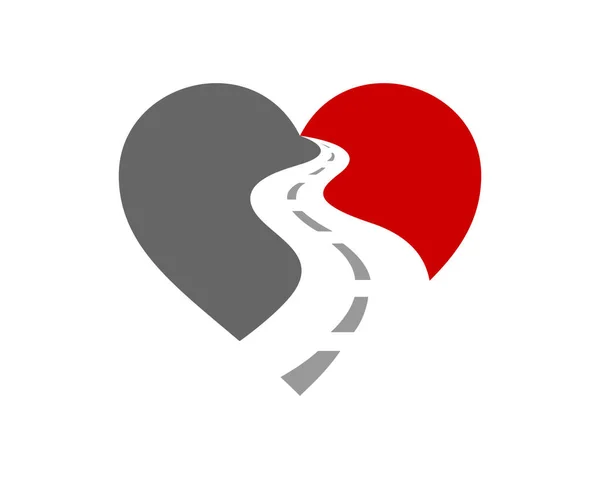 Love Road Way Asfalt Logo — Stockový vektor
