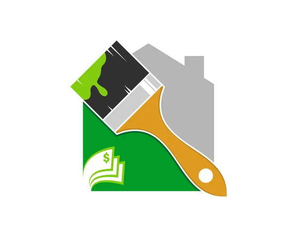 Peinture Logo Coût Maison — Image vectorielle