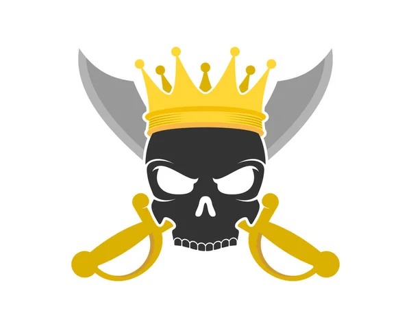 Piratenkönig Totenkopf Logo — Stockvektor