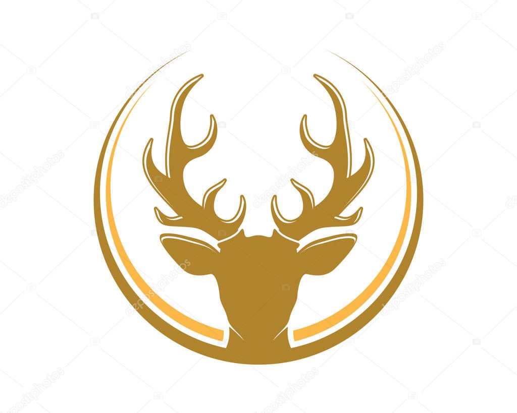 Deer head with circle swoosh