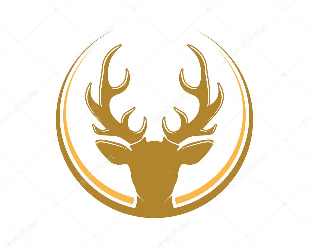 Deer head with circle swoosh