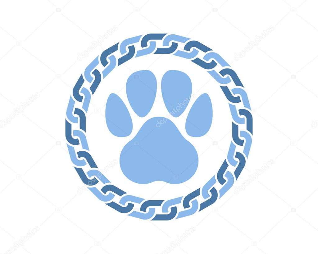 Chain circle with pet paw inside