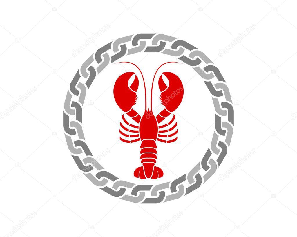 Lobster inside the chain circle