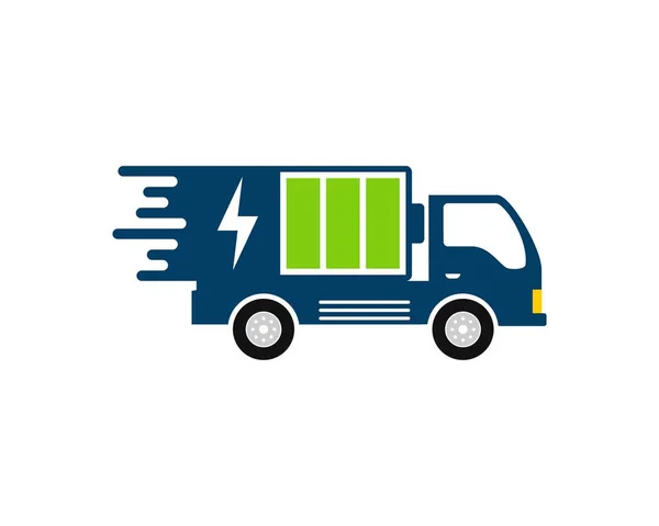 Entrega Caminhão Com Bateria Relâmpago —  Vetores de Stock
