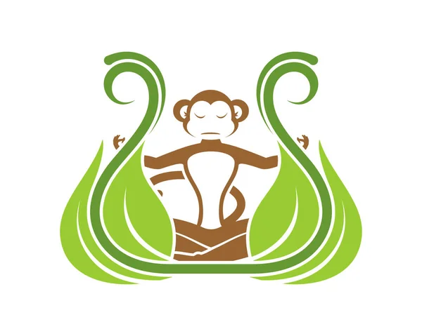 Meditace Opic Přírodním Listě — Stockový vektor