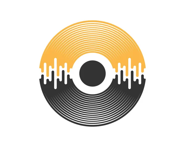 Vinylový Diktafon Efektem Zvukové Vlny Uvnitř — Stockový vektor