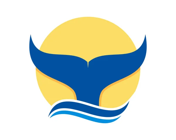 Velrybí Ocas Modrá Vlna Slunečním Paprskem Vzadu — Stockový vektor
