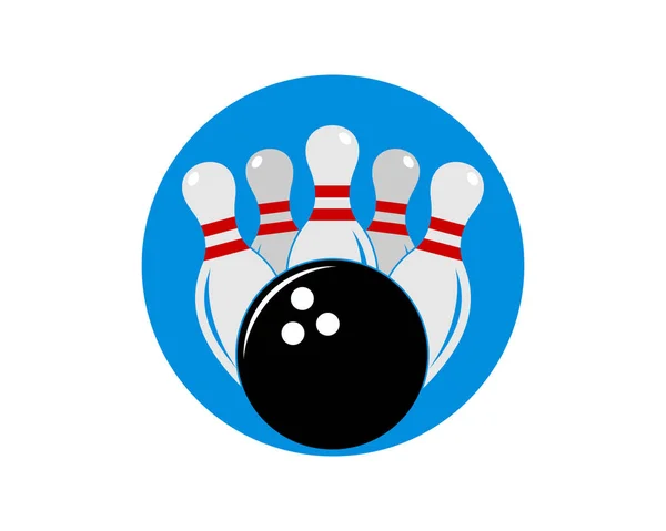 Bowlingball Mit Bowlingnadel Dahinter — Stockvektor