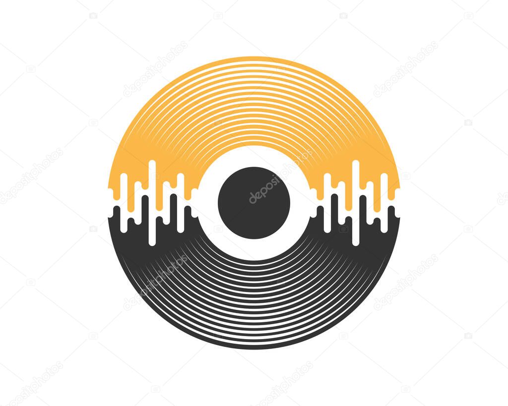 Vinyl recorder with sound wave effect inside