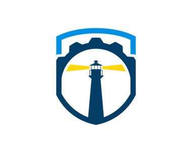 Deniz feneri ve teçhizatlı kalkan