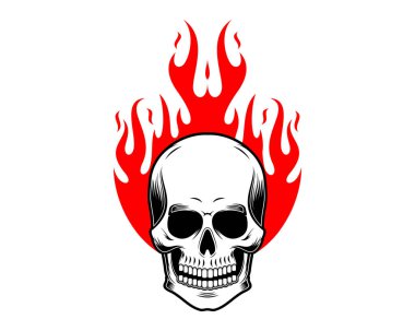 Ateş kafatası baş vektör stok çizimi