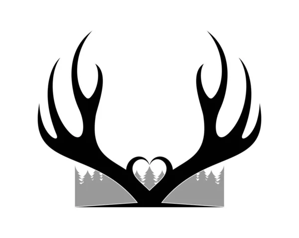 Deer Horn Forest — Stock Vector