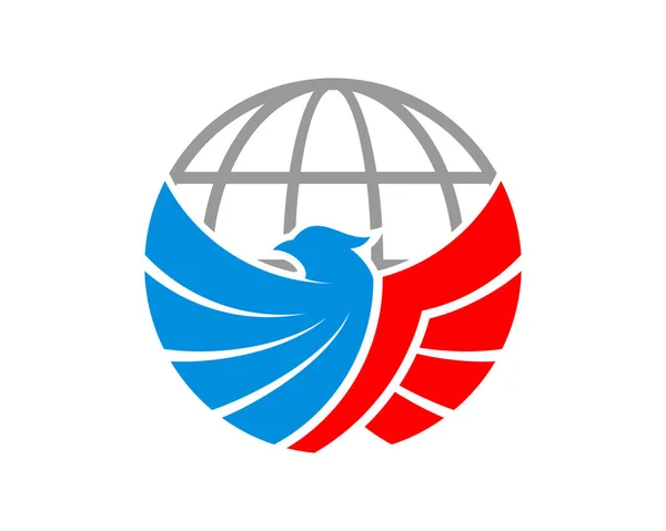 Amerikaanse Vliegende Adelaar Met Globe Logo — Stockvector