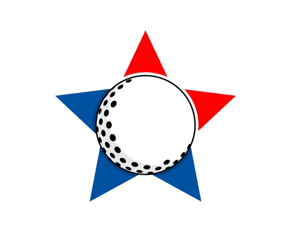 Golfboll Amerikansk Stjärnform — Stock vektor