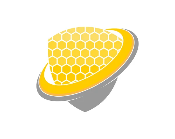 Ruche Protéger Avec Logo Forme Bouclier — Image vectorielle