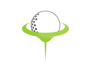 Yeşil tişörtlü golf topu logosu