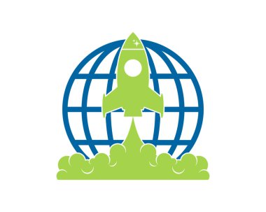 Arkasında dünya olan roket fırlatması