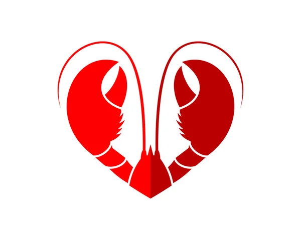 Αστακός Λογότυπο Σχήμα Αγάπης — Διανυσματικό Αρχείο