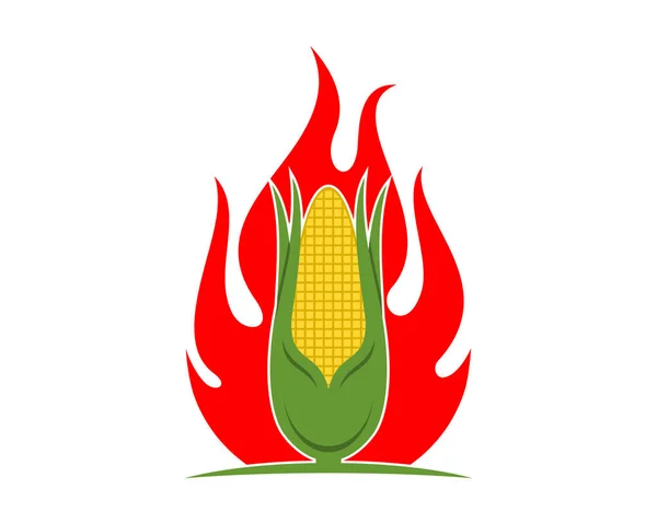 Kukurydza Płomieniem Ognia — Wektor stockowy